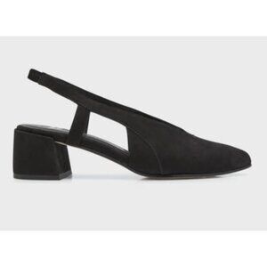 Eileen Fisher Gals Slingback Suede Leather Block Heel Ballerina Pumps Size 6.5